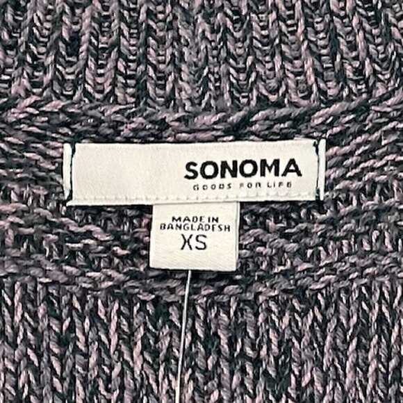 NEW NWT SONOMA Allover Stitch Cardigan Teal Lilac Lavender Pink Open Sweater XS - Picture 5 of 14